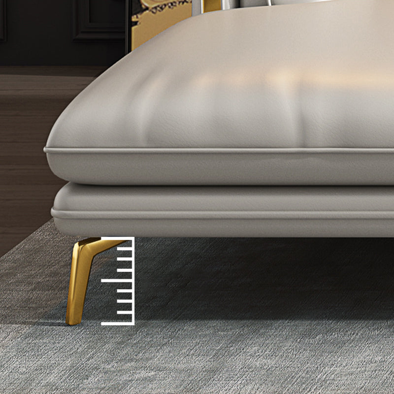 35.43" High Flared Arm Sectional Faux Leather Sectional with 3 Pillows