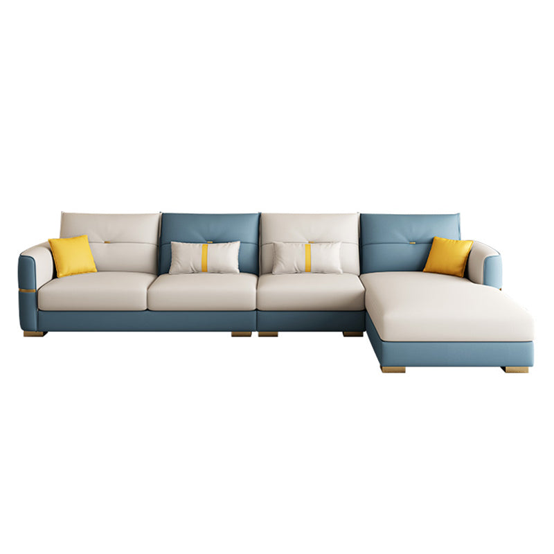 Sqaure Arm Tufted Back Sectional Luxurious 4-seat Sectional Sofa