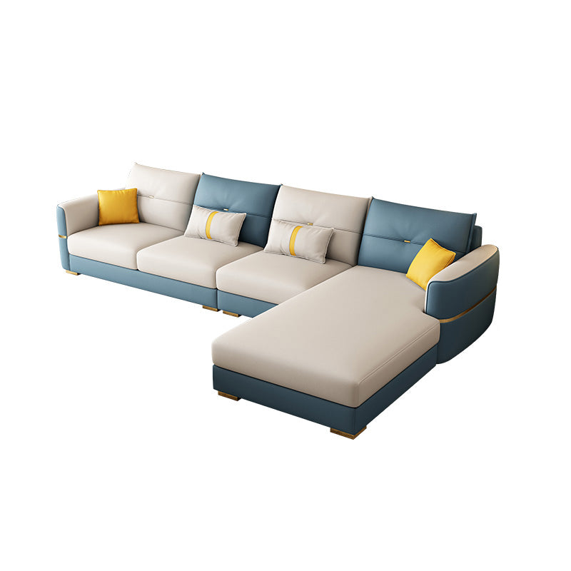Sqaure Arm Tufted Back Sectional Luxurious 4-seat Sectional Sofa
