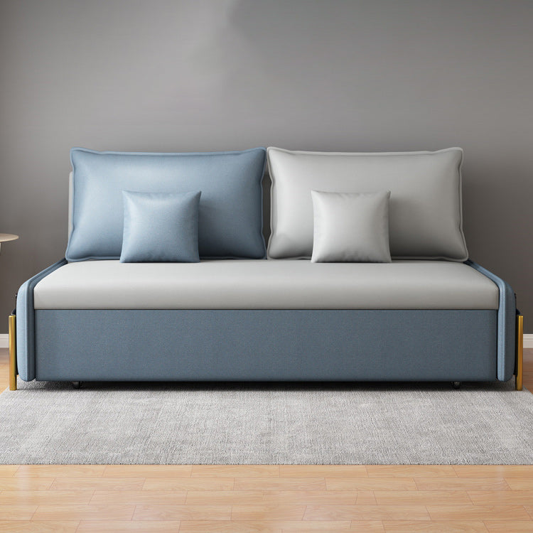 Contemporary Style Faux Leather Armless Sofa Bed for Apartment Use