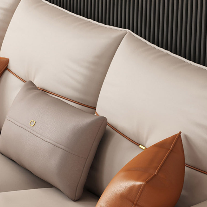 4-seat Luxurious Sectional with Pillows Sloped Arm Sectional