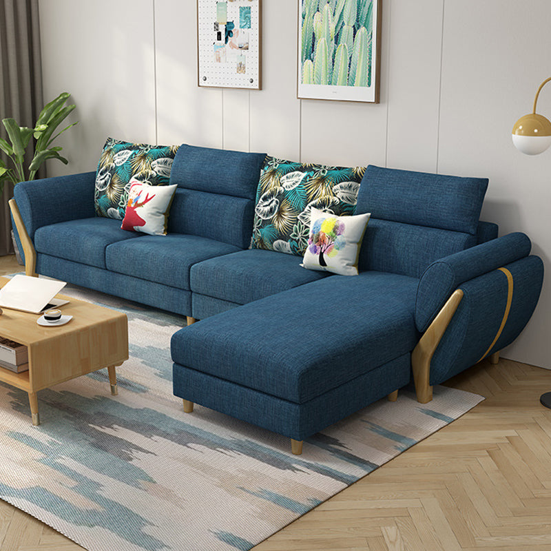 Flared Arm Ottoman Included Sectional Fabric 4-seat Sectional