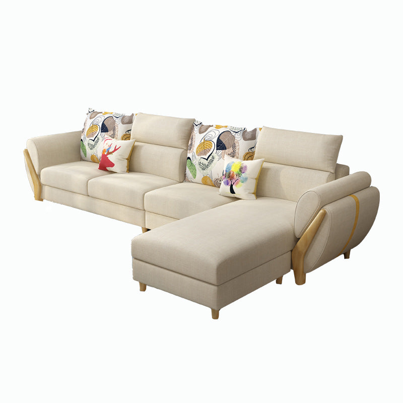 Flared Arm Ottoman Included Sectional Fabric 4-seat Sectional