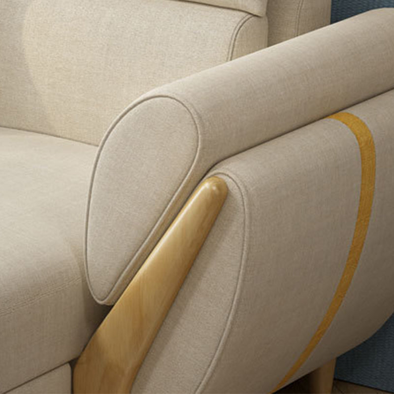 Flared Arm Ottoman Included Sectional Fabric 4-seat Sectional