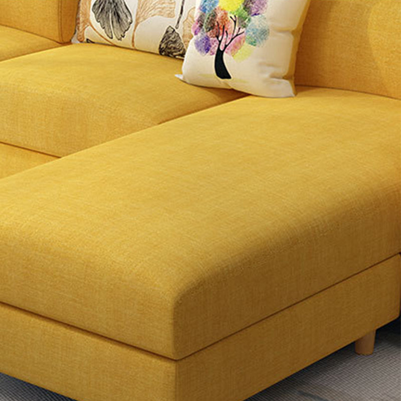 Flared Arm Ottoman Included Sectional Fabric 4-seat Sectional
