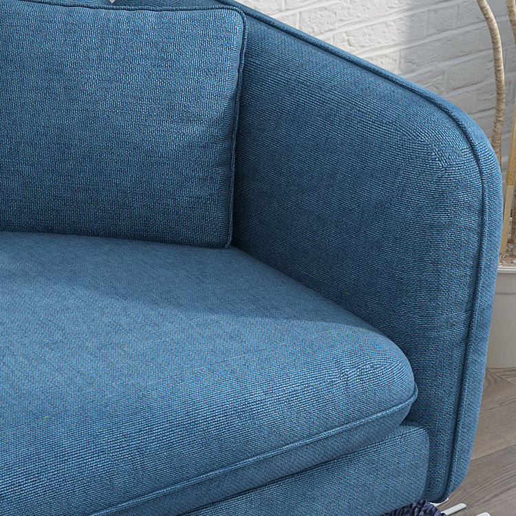Contemporary 27.55" H Cotton Blend Square Arm Sofa with Pillows