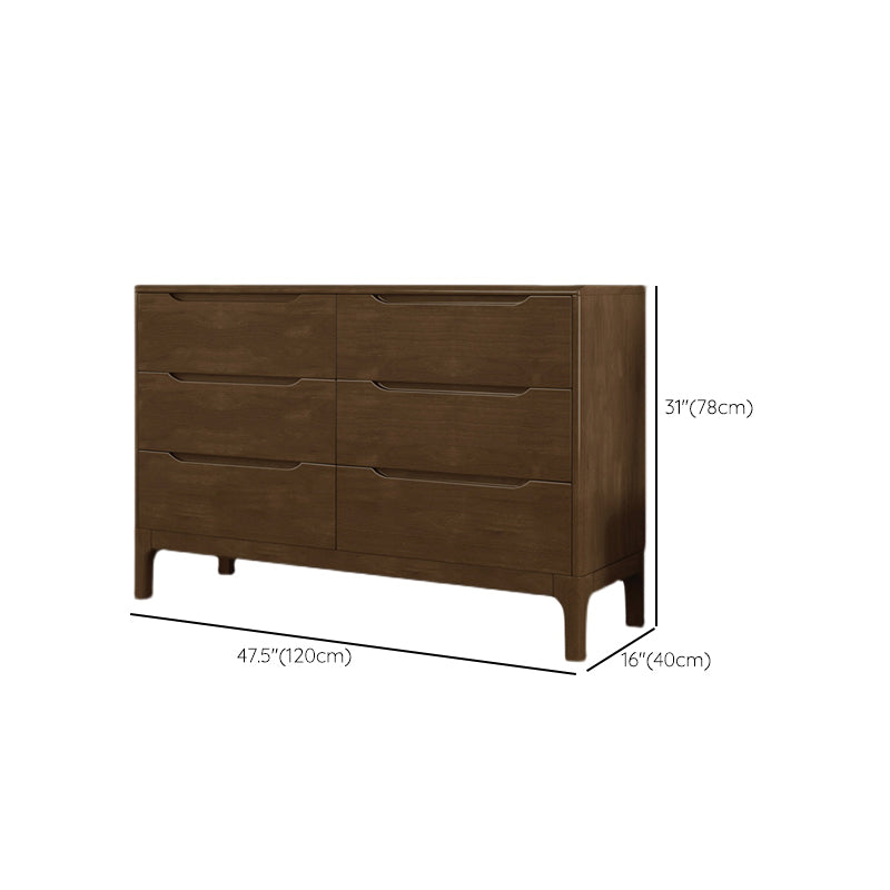 Espresso Solid Wood Accent Chest Mid-Century Modern Storage Cabinet with Drawers
