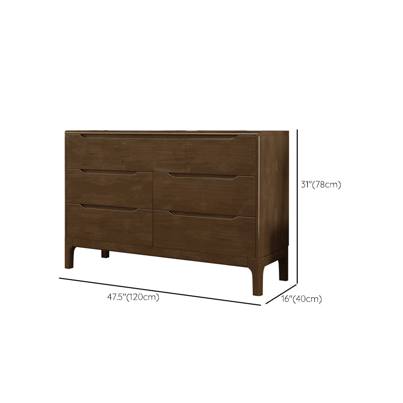 Espresso Solid Wood Accent Chest Mid-Century Modern Storage Cabinet with Drawers