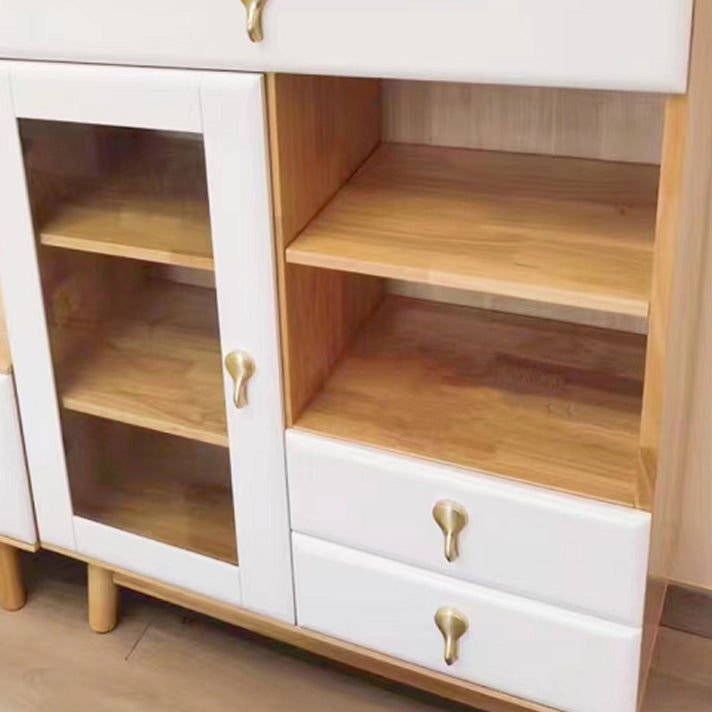 3 - Drawer Rubberwood Accent Cabinet 43.3" Tall 1 - Door Chest