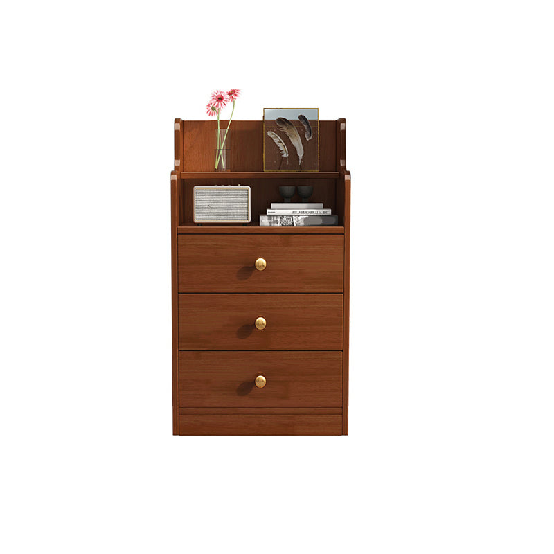 22-In Wide Solid Wood Accent Chest Mid Century 1 - Shelf Cabinet with Drawers