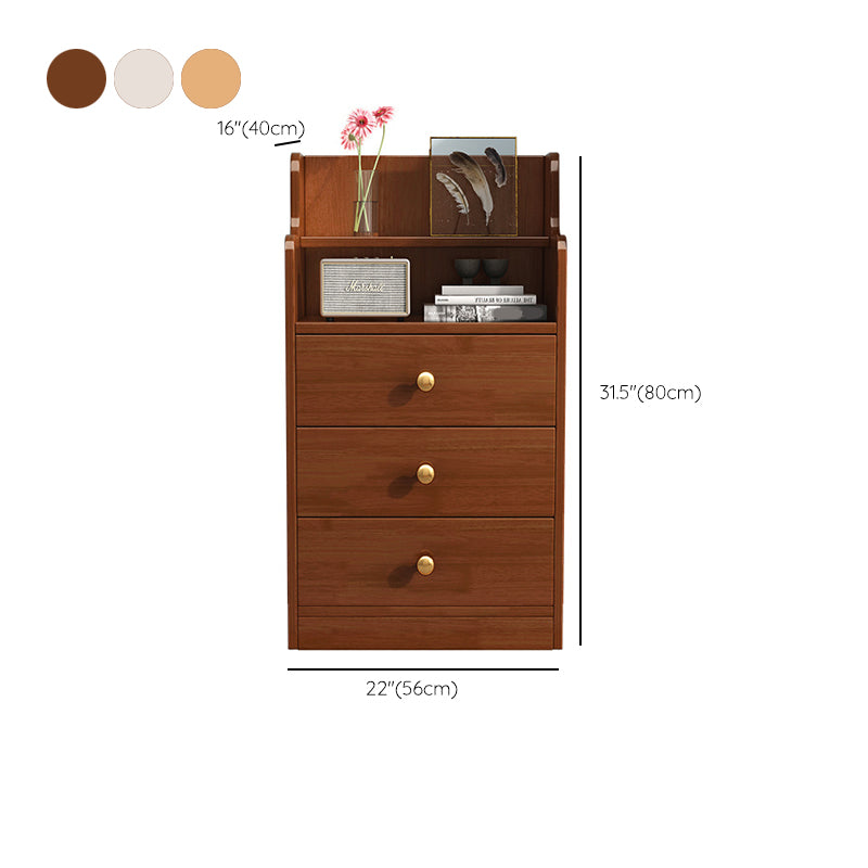 22-In Wide Solid Wood Accent Chest Mid Century 1 - Shelf Cabinet with Drawers