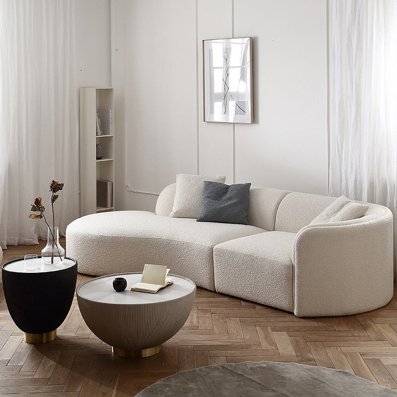Fabric Scandinavian Curved Sectional 27.55" High Sectional Sofa