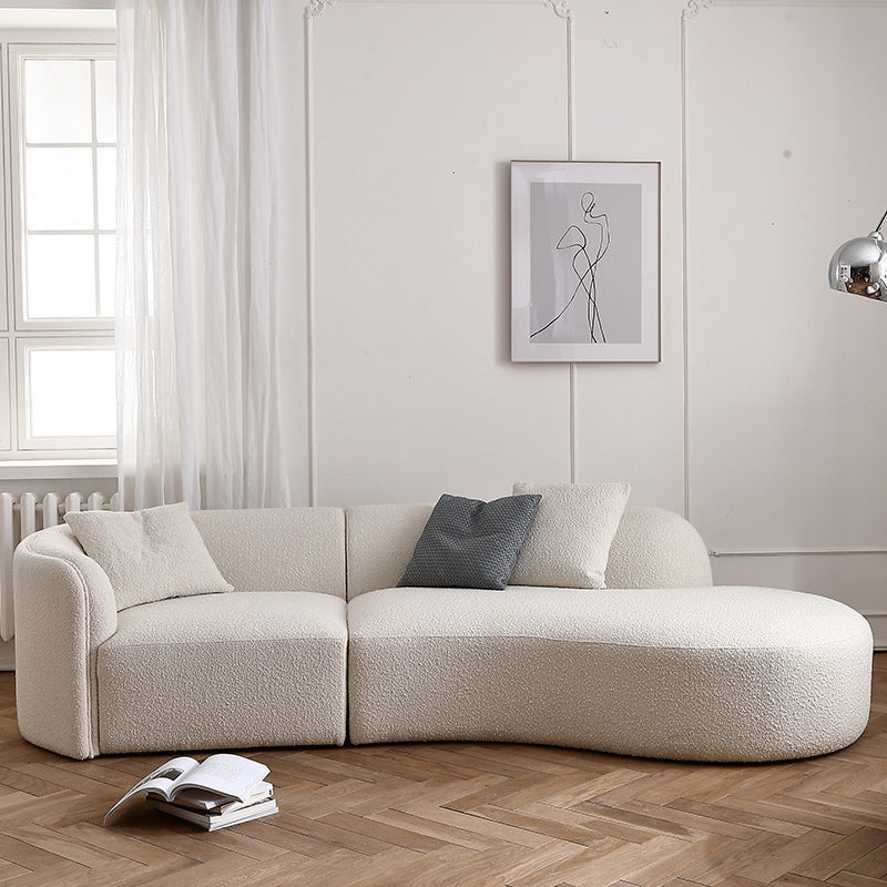Fabric Scandinavian Curved Sectional 27.55" High Sectional Sofa