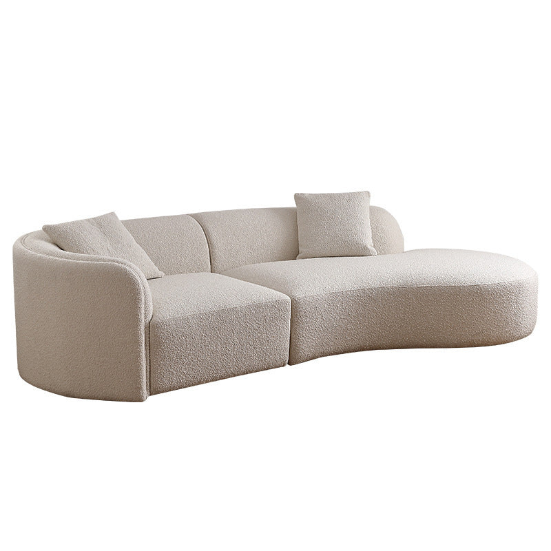 Fabric Scandinavian Curved Sectional 27.55" High Sectional Sofa