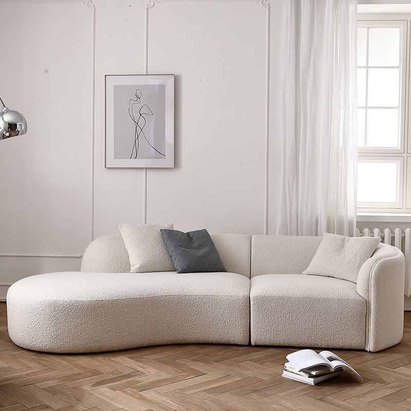 Fabric Scandinavian Curved Sectional 27.55" High Sectional Sofa