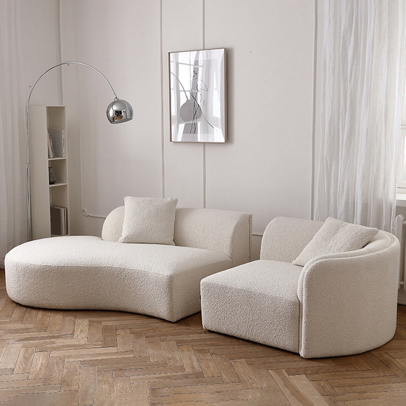 Fabric Scandinavian Curved Sectional 27.55" High Sectional Sofa