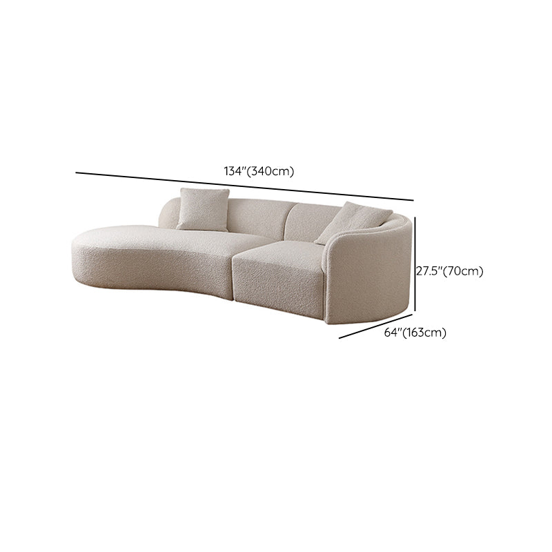 Fabric Scandinavian Curved Sectional 27.55" High Sectional Sofa