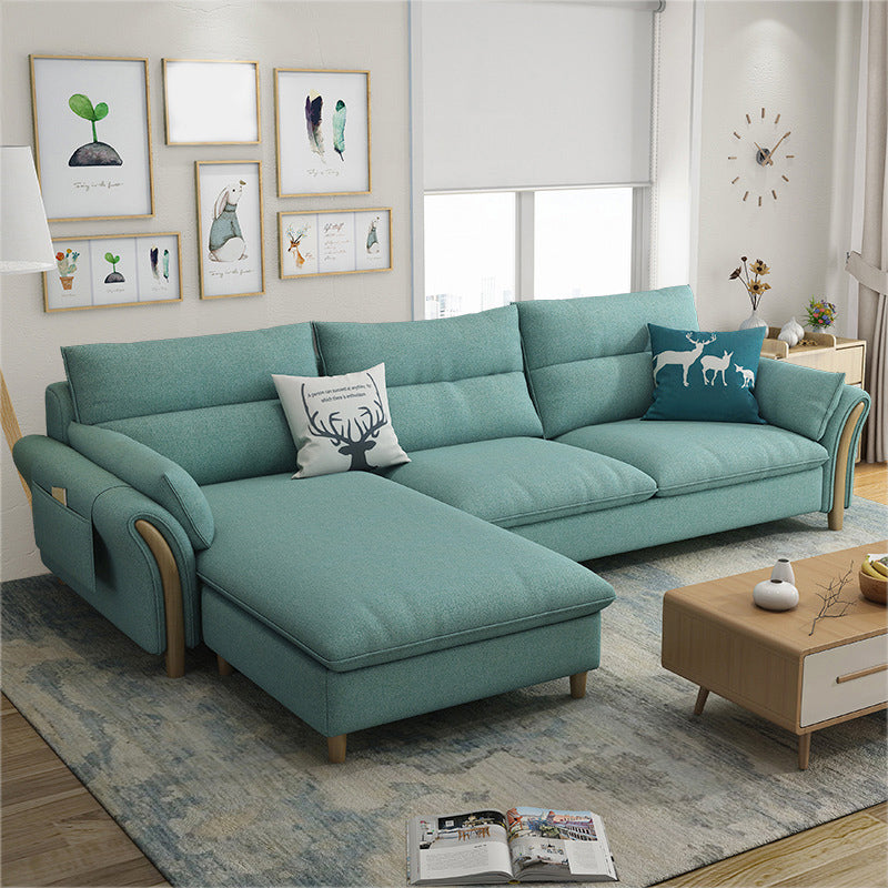 3-seater Fabric Sectional Sofa Slipcovered Sectional with Storage