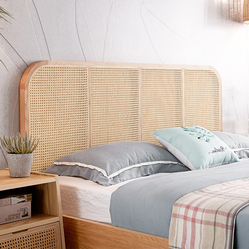 Wicker & Rattan Standard Bed Tropical Bed Frame With Custom Gold Legs