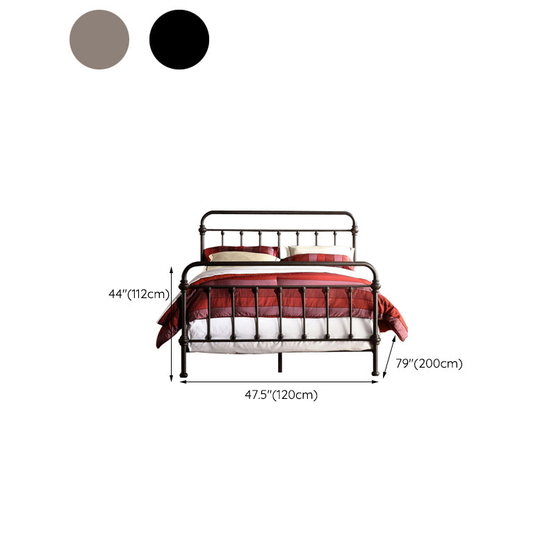 Industrial Open-Frame Bed Metal Slat Bed With Custom Gold Legs