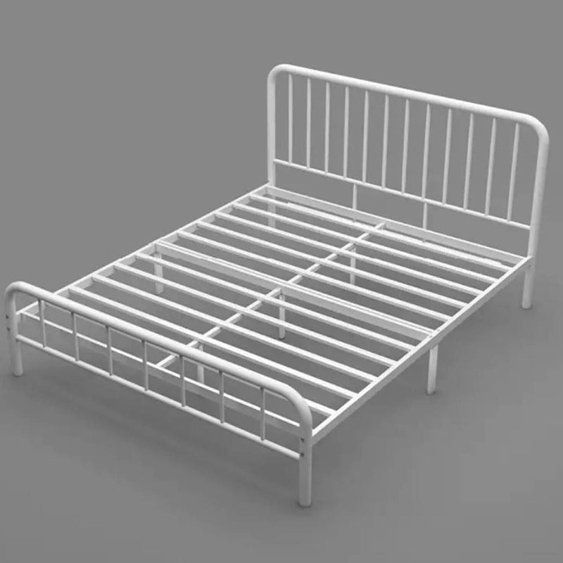 Black and White Open-Frame Bed Industrial Spindle Slat Bed With Custom Gold Legs