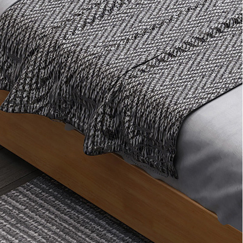 Solid Wood Platform Bed Rubberwood Platform Bed Frame Mid-Century Modern Natural