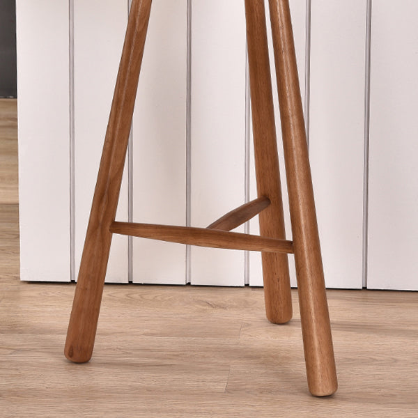 Industrial Backless Solid Wood Counter Stool Wooden Armless High Chair with 3 Legs