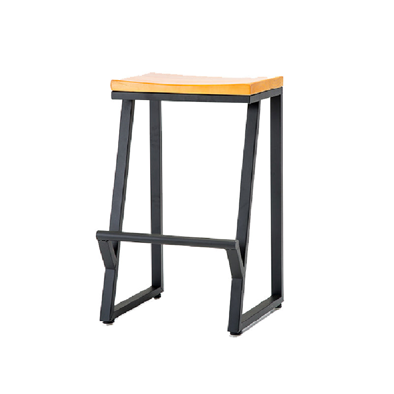 Contemporary Metal Counter Stool Wood Seat Bar Stool for Living Room