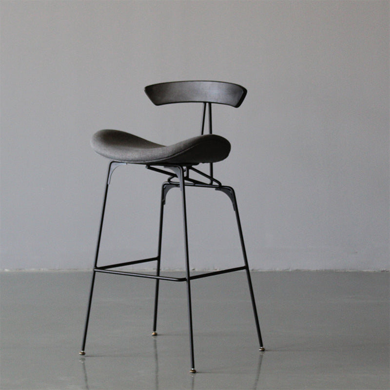 Contemporary Armless Counter Stool Faux Leather Low Back Bar Stool for Indoor