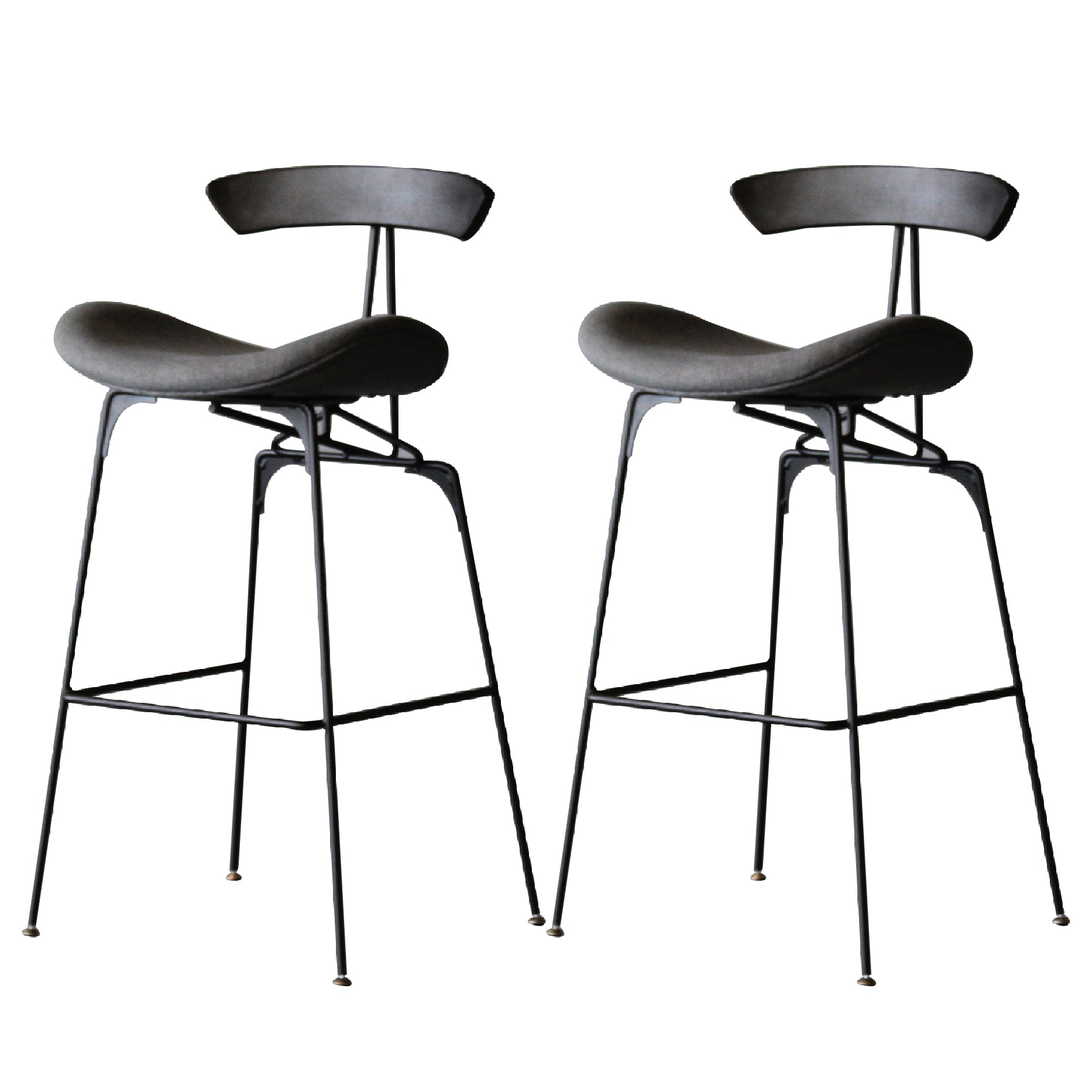 Contemporary Armless Counter Stool Faux Leather Low Back Bar Stool for Indoor