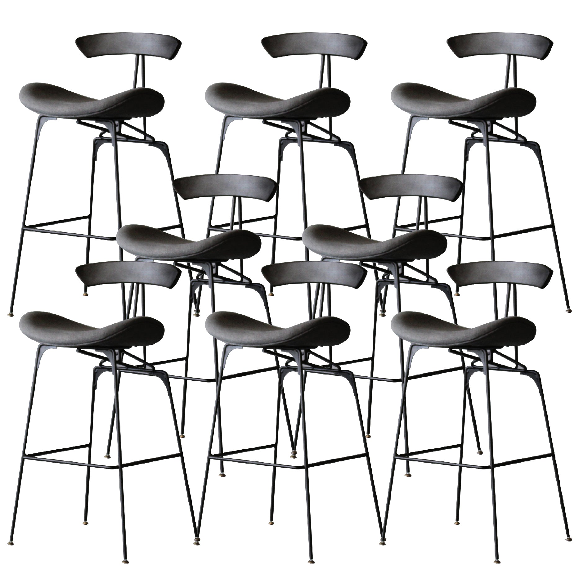 Contemporary Armless Counter Stool Faux Leather Low Back Bar Stool for Indoor
