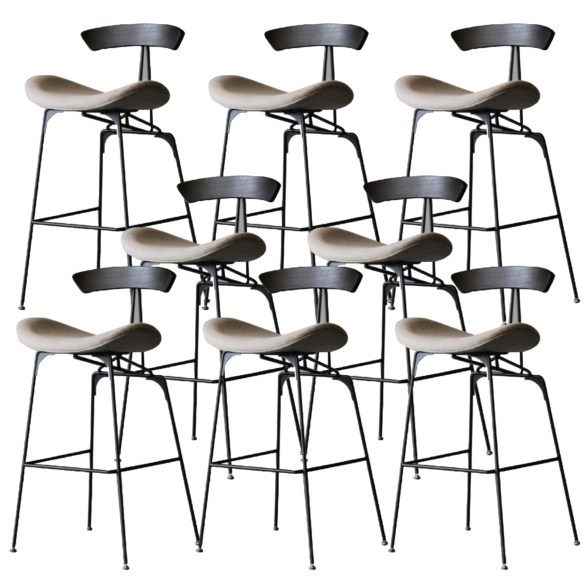 Contemporary Armless Counter Stool Faux Leather Low Back Bar Stool for Indoor
