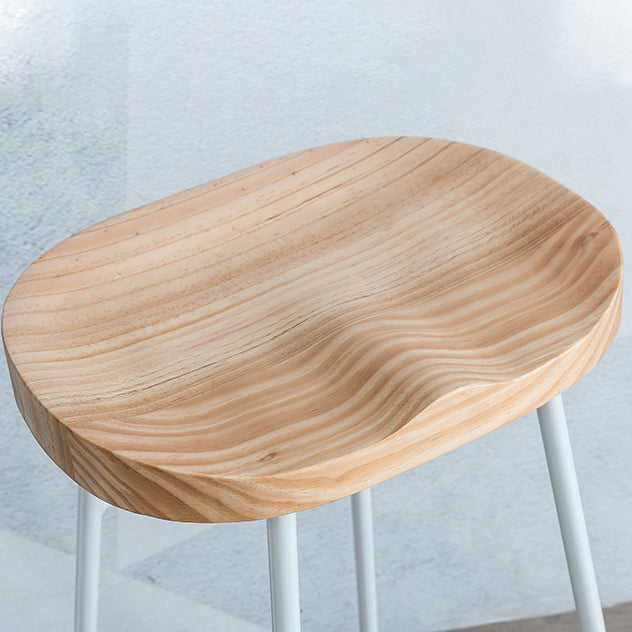 Solid Wood Counter Stool Contemporary Armless Stool for Living Room