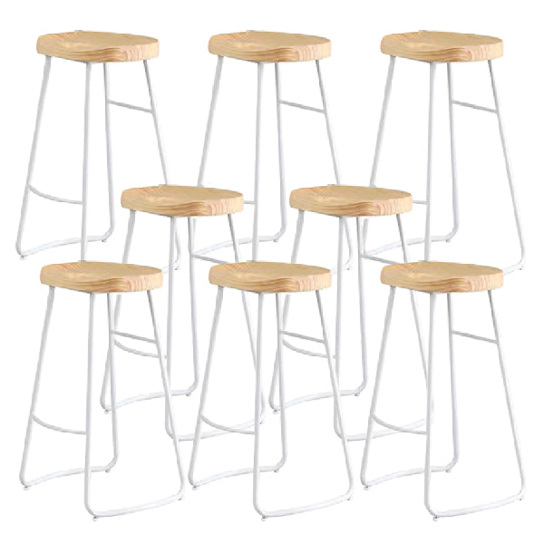 Solid Wood Counter Stool Contemporary Armless Stool for Living Room
