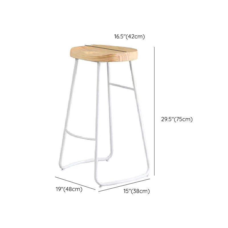 Solid Wood Counter Stool Contemporary Armless Stool for Living Room