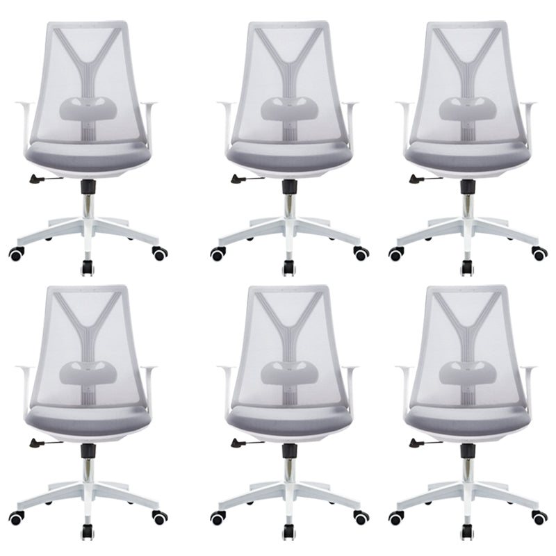 Modern Desk Chair Mesh Computer Chair Mid-Back Chair with Fixed Arm