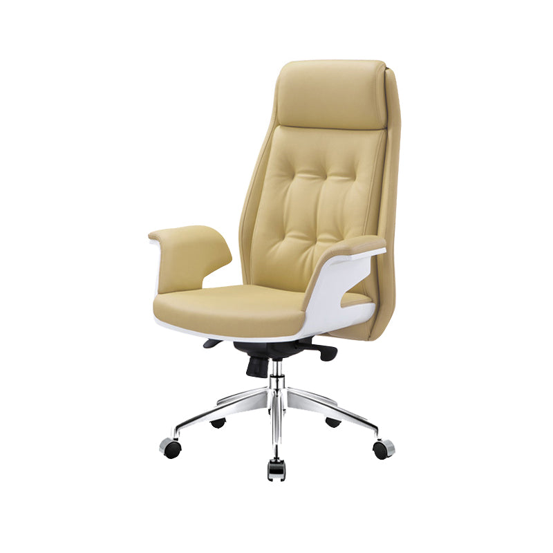 27" Wide Contemporary Managers Chair Tufted Leather Executive Chair