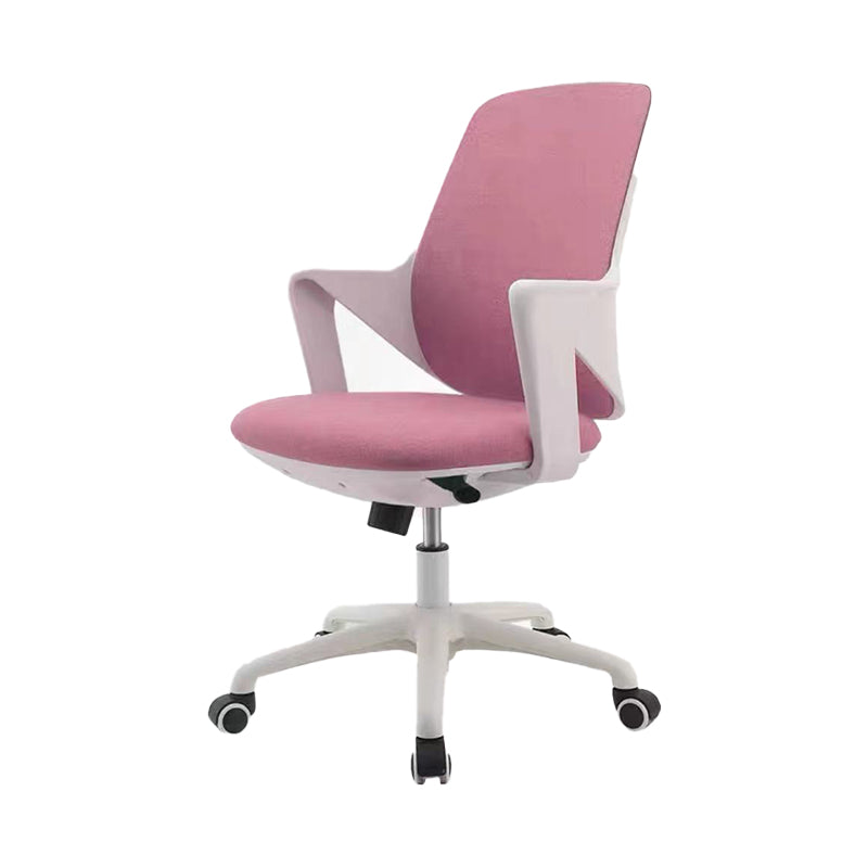 Modern Desk Chair Fabric Computer Chair Mid-Back Chair with Wheels