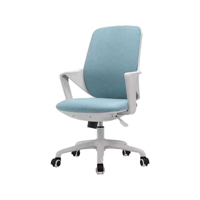 Modern Desk Chair Fabric Computer Chair Mid-Back Chair with Wheels