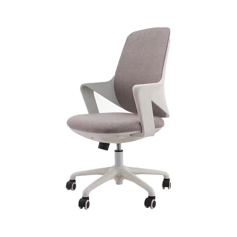 Modern Desk Chair Fabric Computer Chair Mid-Back Chair with Wheels