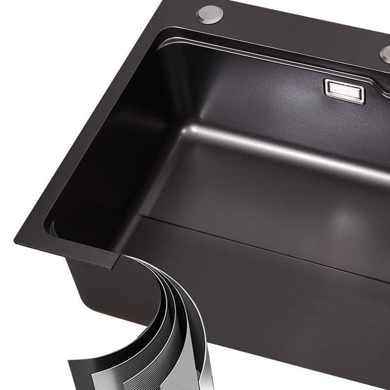 Modern Kitchen Sink Stainless Steel Top-Mount with Basket Strainer Sink Only