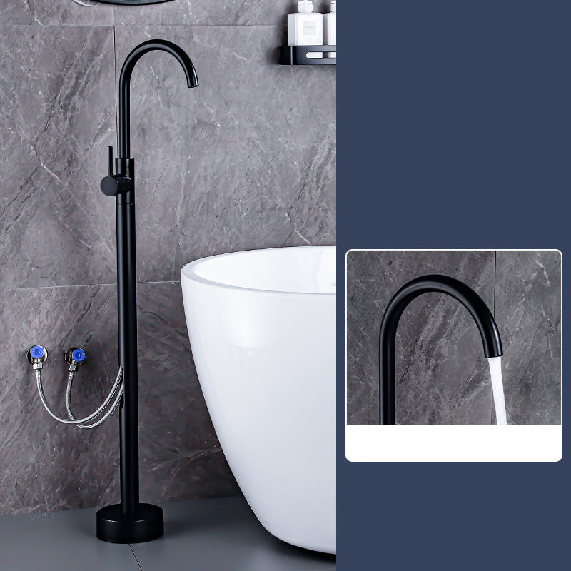Floor Mount Tub Faucet Single Handle Metal Freestanding Faucet - 46.5" H