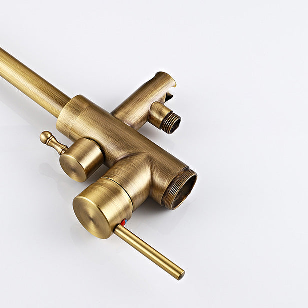 Floor Mount Tub Faucet Single Handle Metal Freestanding Faucet - 46.5" H