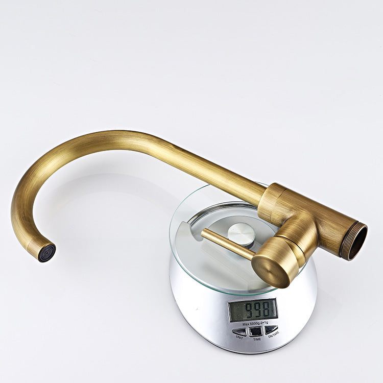 Floor Mount Tub Faucet Single Handle Metal Freestanding Faucet - 46.5" H