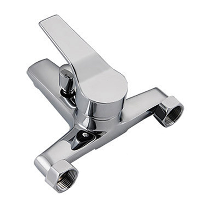 Modern Silver Tub Spout One Handle and Two Hole Brass Wall Mounted Faucet