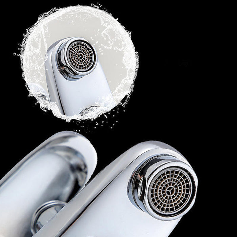 Modern Silver Tub Spout One Handle and Two Hole Brass Wall Mounted Faucet