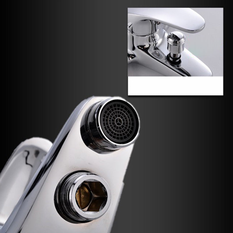 Modern Silver Tub Spout One Handle and Two Hole Brass Wall Mounted Faucet