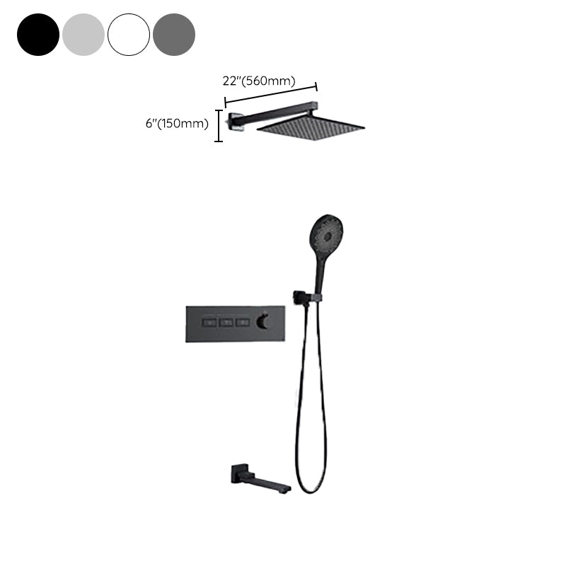 Contemporary Square Shower Trim Wall Mounted Shower Set for Bathroom