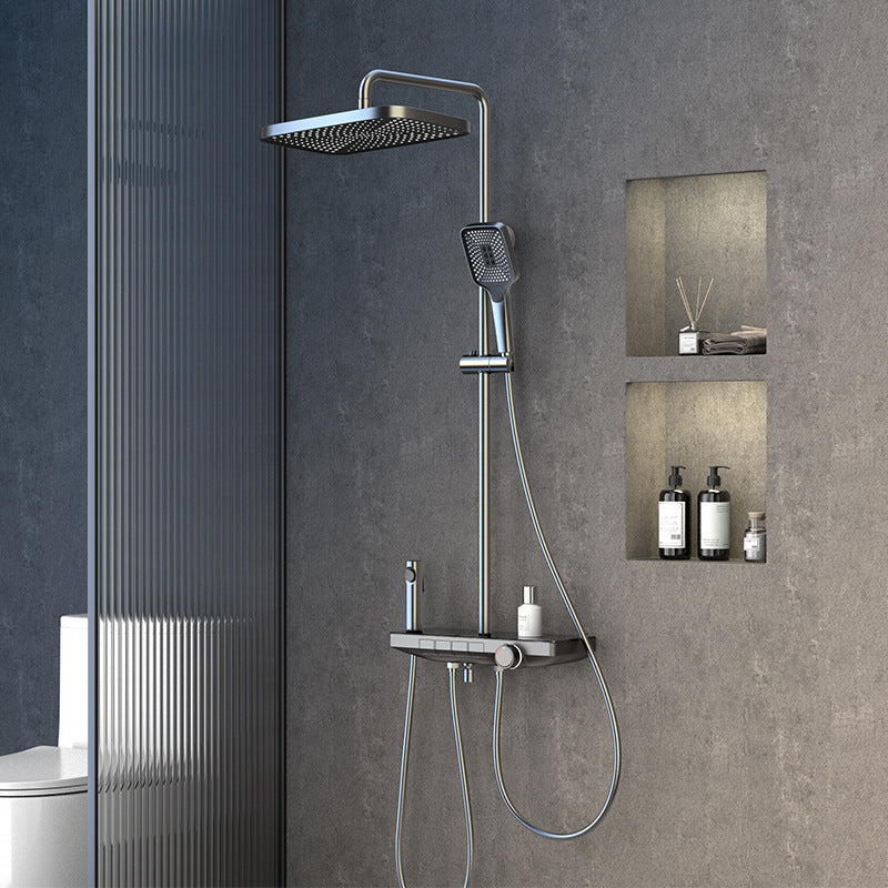 Modern Wall Mounted Adjustable Water Flow Shower Faucet Shower Hose Shower System