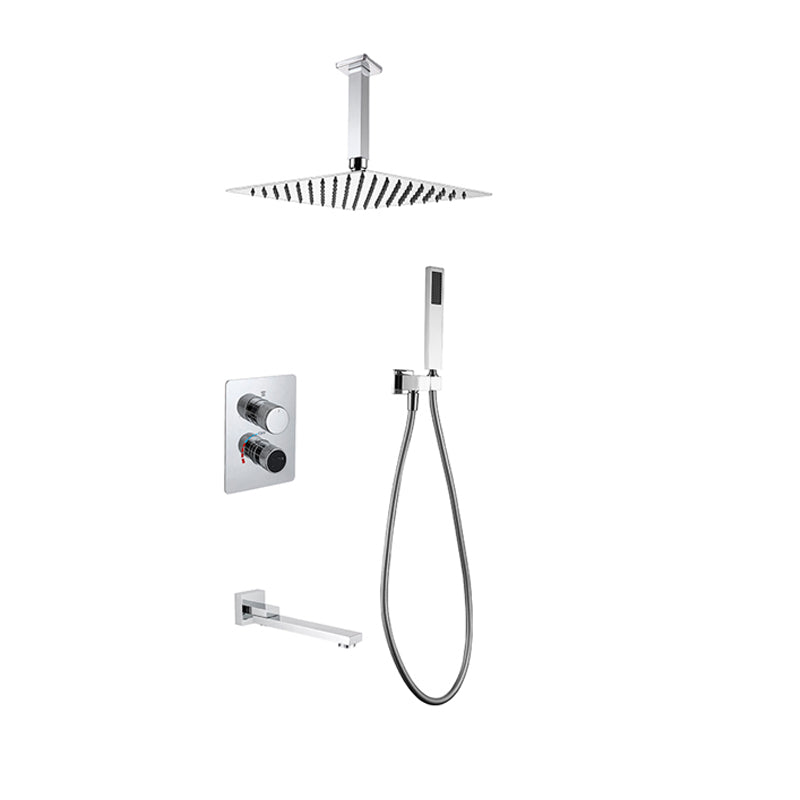 Modern Shower System Dual Shower Head Slide Bar Thermostatic Wall Mounted Shower Set